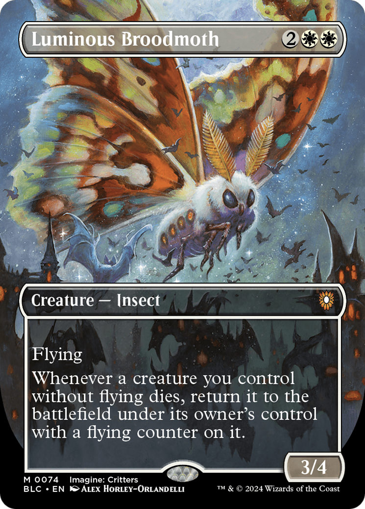 Luminous Broodmoth (Borderless) [Bloomburrow Commander] | GrognardGamesBatavia