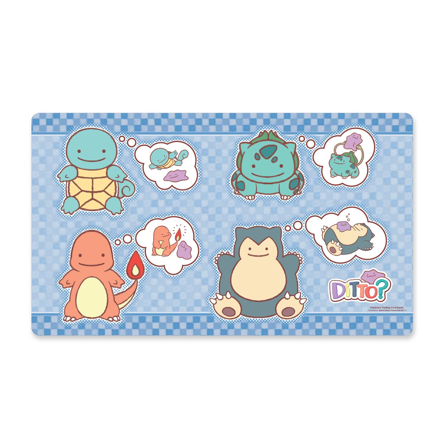 Playmat - Ditto? (Squirtle, Bulbasaur, Charmander, and Snorlax) | GrognardGamesBatavia