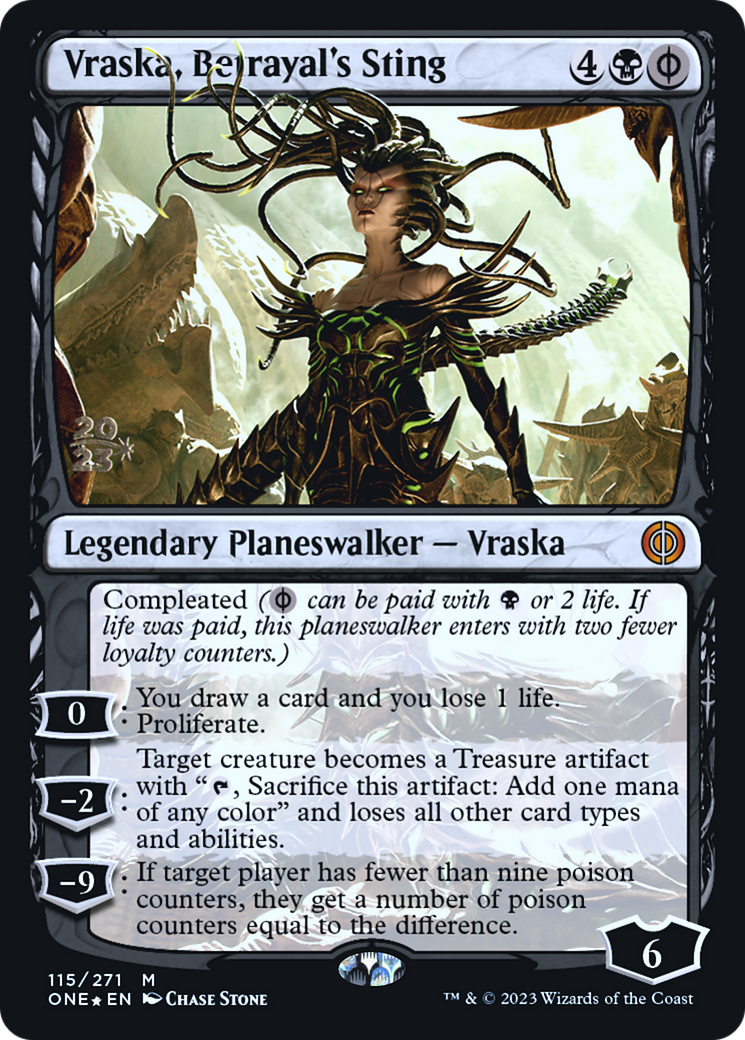 Vraska, Betrayal's Sting [Phyrexia: All Will Be One Prerelease Promos] | GrognardGamesBatavia