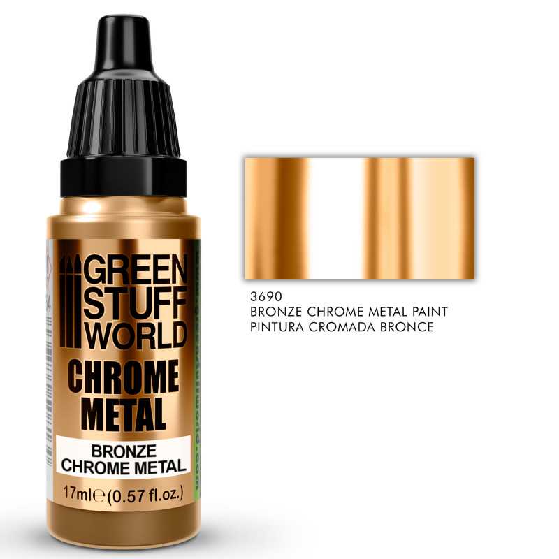 Green Stuff World: Chrome Paint Bronze 17ml | GrognardGamesBatavia