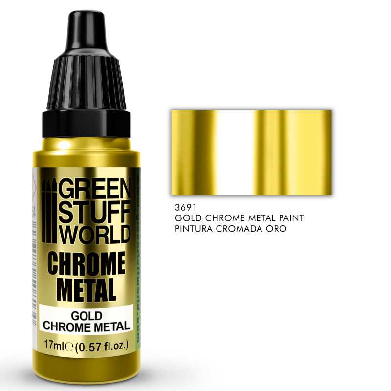 Green Stuff World: Chrome Paint Gold 17ml | GrognardGamesBatavia