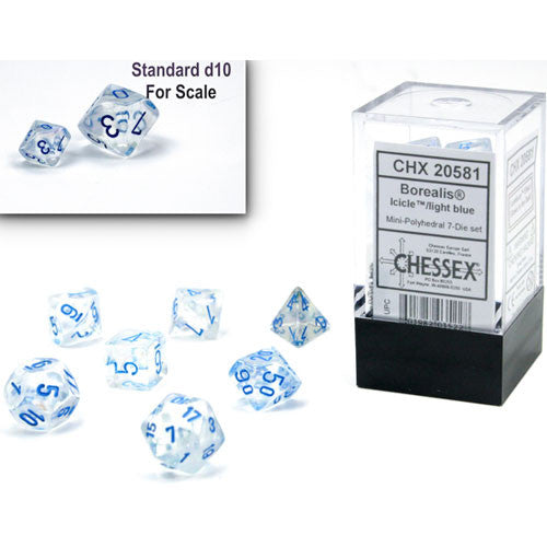 CHX20581 Mini Dice Borealis Icicle/Light Blue | GrognardGamesBatavia