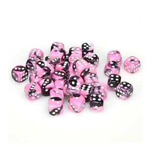 CHX26830 12mm D6 Dice Block: Gemini Black-Pink with White | GrognardGamesBatavia