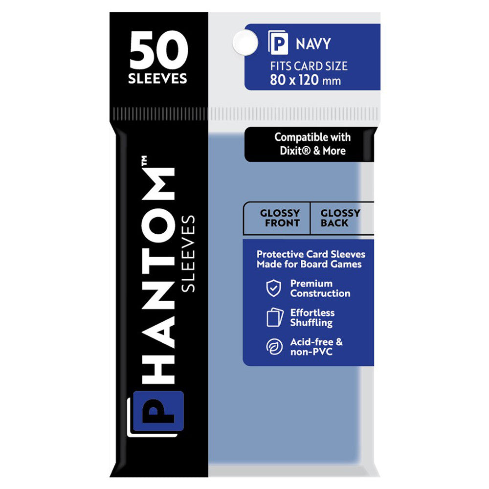 Phantom Sleeves - Size Color Code Navy (Glossy Front/Glossy Back) | GrognardGamesBatavia