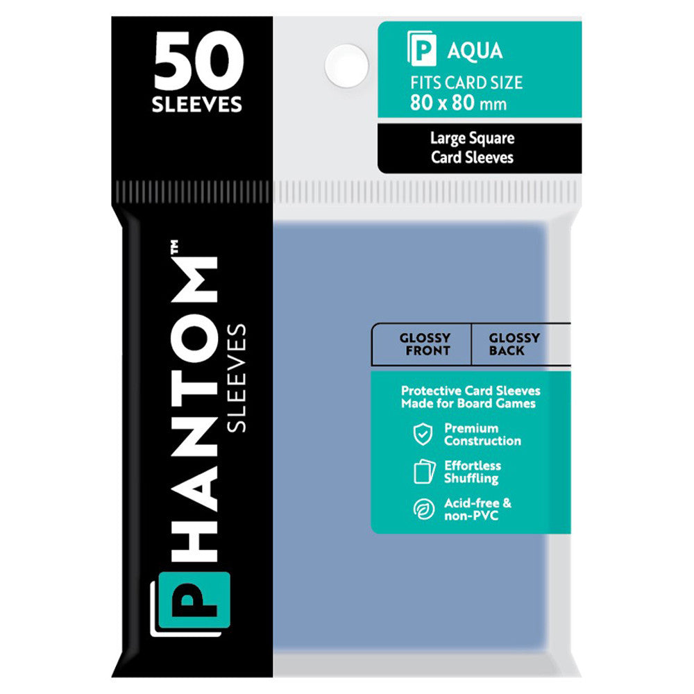 Phantom Sleeves - Size Color Code Aqua (Glossy Front/Glossy Back) | GrognardGamesBatavia