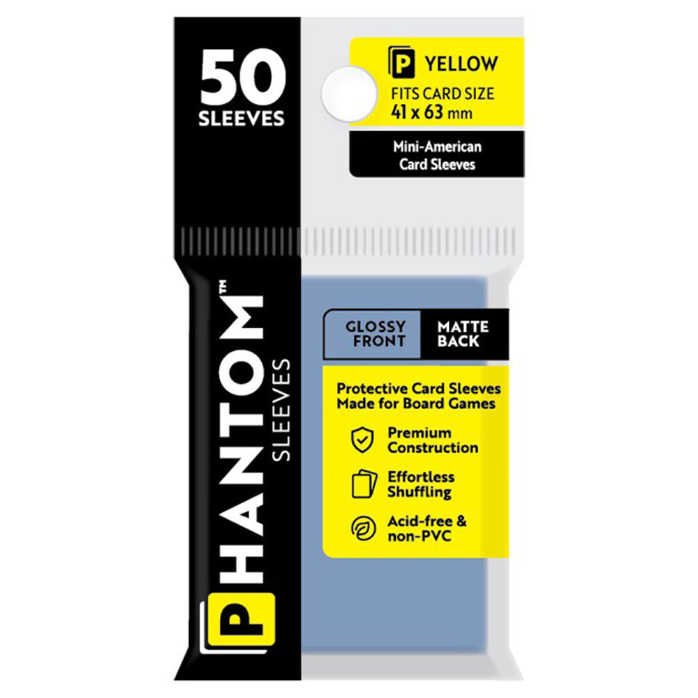 Phantom Sleeves - Size Color Code Yellow (Glossy Front/Matte Back) | GrognardGamesBatavia