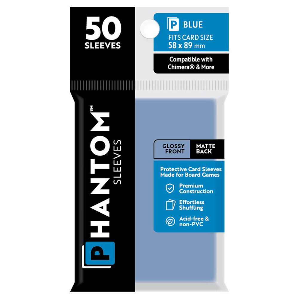 Phantom Sleeves - Size Color Code Blue ( Glossy Front/Matte Back) | GrognardGamesBatavia