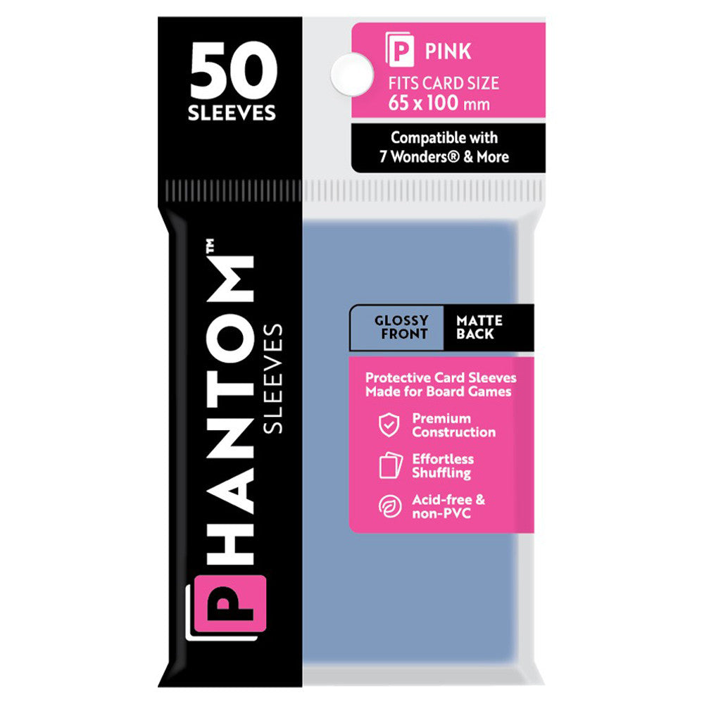 Phantom Sleeves - Size Color Code Pink ( Glossy Front/Matte Back) | GrognardGamesBatavia