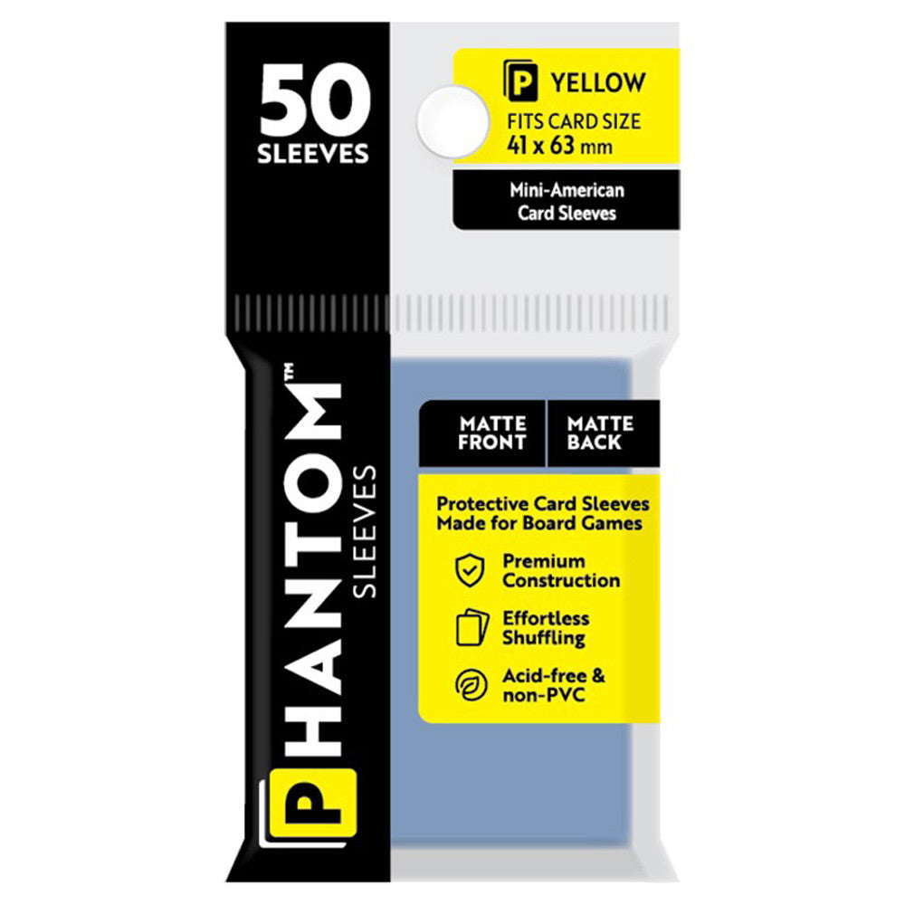 Phantom Sleeves - Size Color Code Yellow (Matte Front/Matte Back) | GrognardGamesBatavia