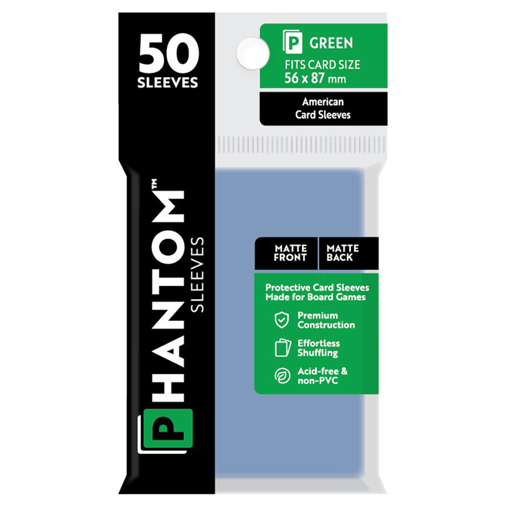 Phantom Sleeves - Size Color Code Green ( Matte Front/Matte Back) | GrognardGamesBatavia