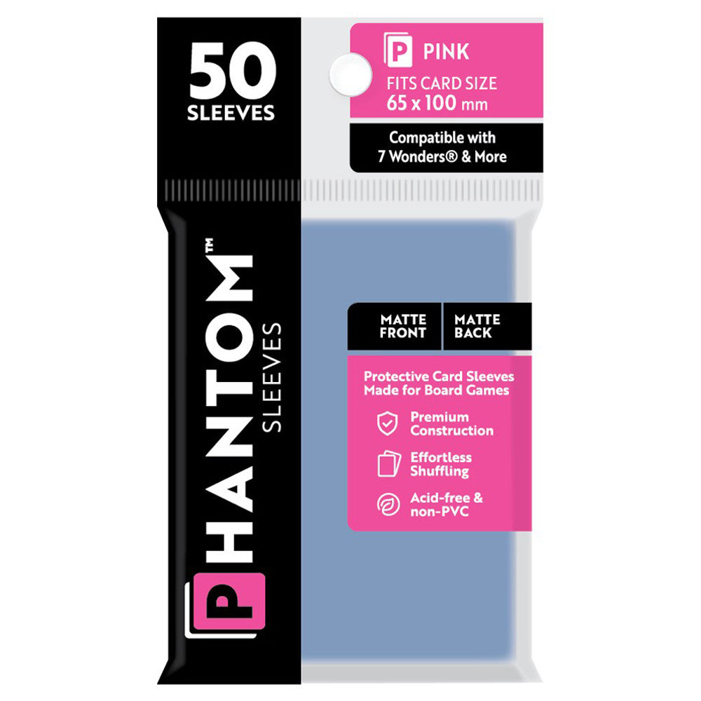 Phantom Sleeves - Size Color Code Pink ( Matte Front/Matte Back) | GrognardGamesBatavia