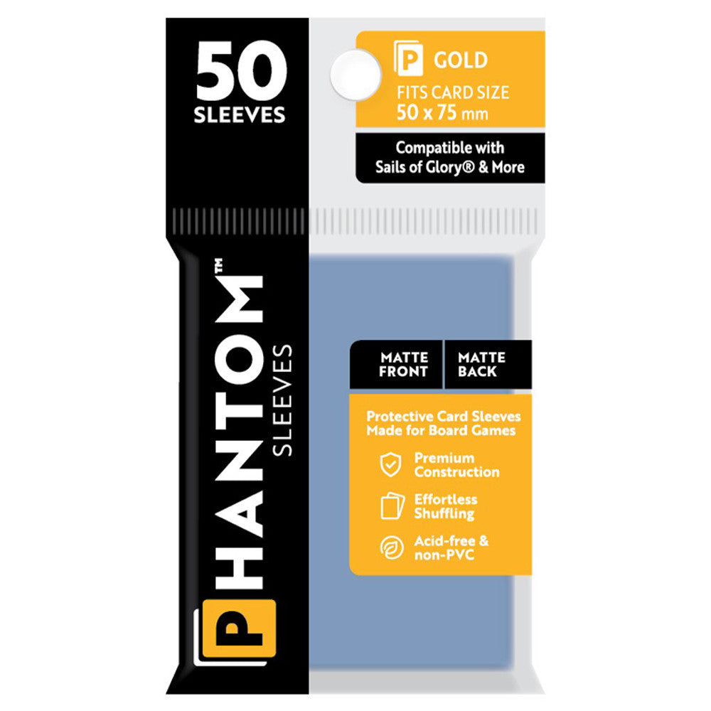 Phantom Sleeves - Size Color Code Gold ( Matte Front/Matte Back) | GrognardGamesBatavia