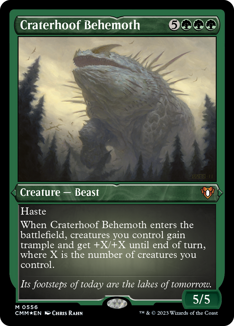 Craterhoof Behemoth (Foil Etched) [Commander Masters] | GrognardGamesBatavia