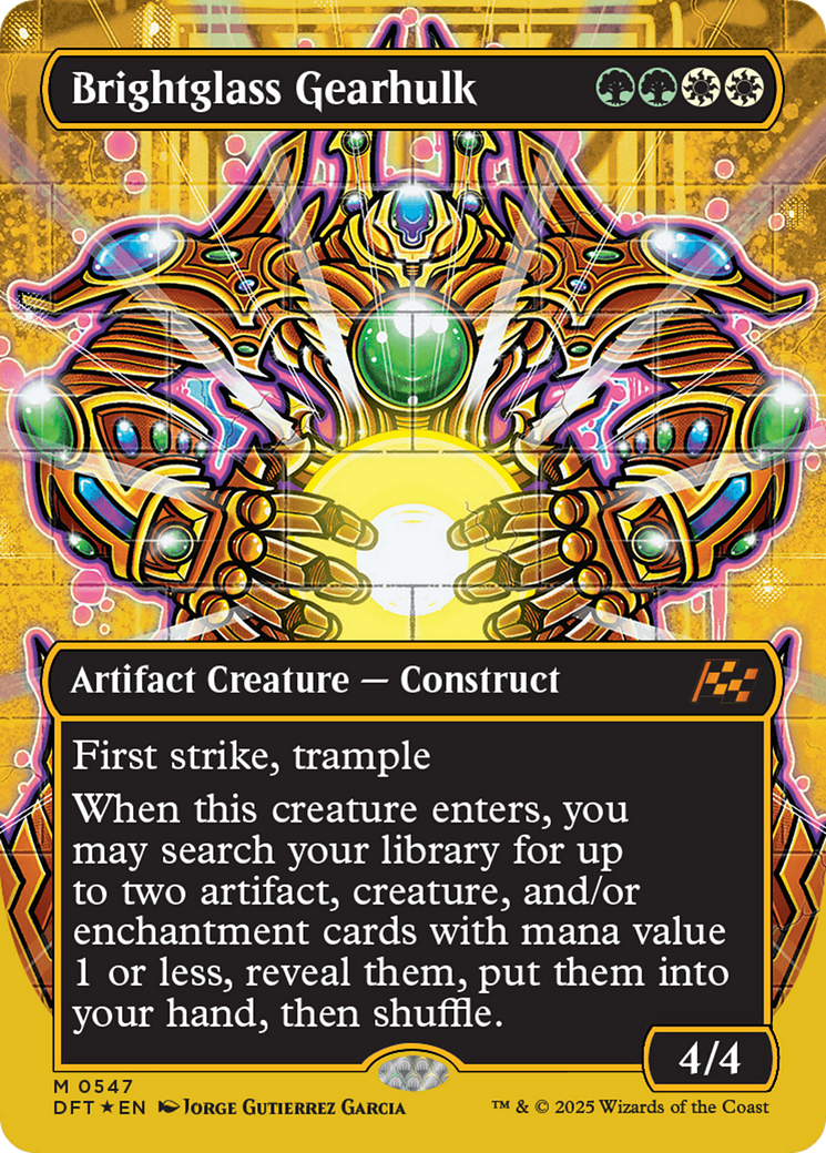 Brightglass Gearhulk (Borderless) (First-Place Foil) [Aetherdrift] | GrognardGamesBatavia