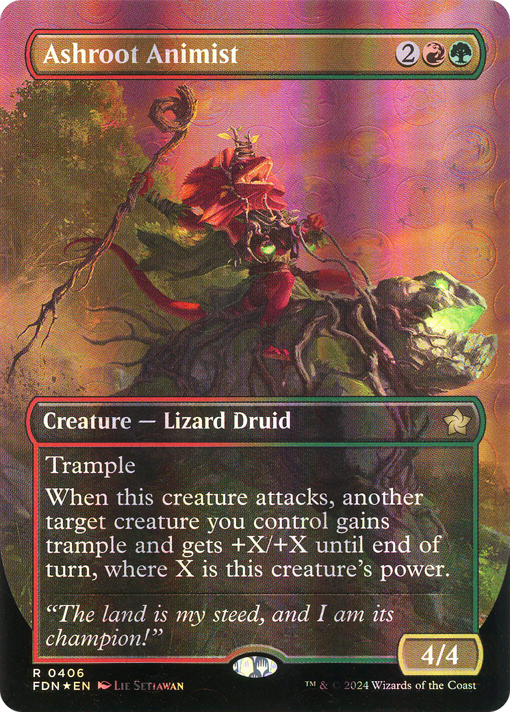 Ashroot Animist (Borderless) (Mana Foil) [Foundations] | GrognardGamesBatavia