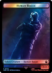 Human Rogue // Dinosaur Double-Sided Token (Surge Foil) [Doctor Who Tokens] | GrognardGamesBatavia