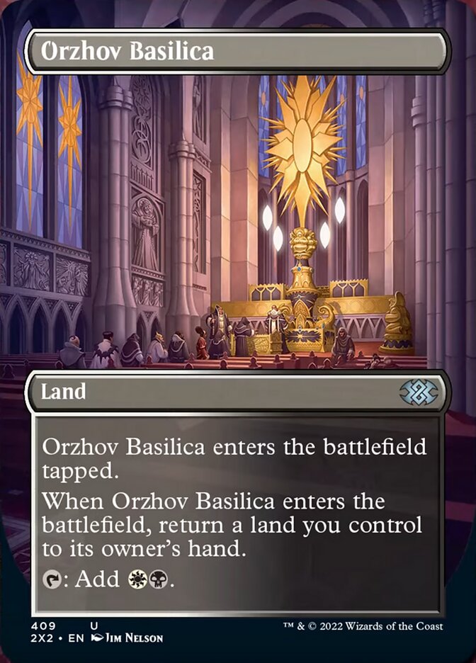 Orzhov Basilica (Borderless Alternate Art) [Double Masters 2022] | GrognardGamesBatavia