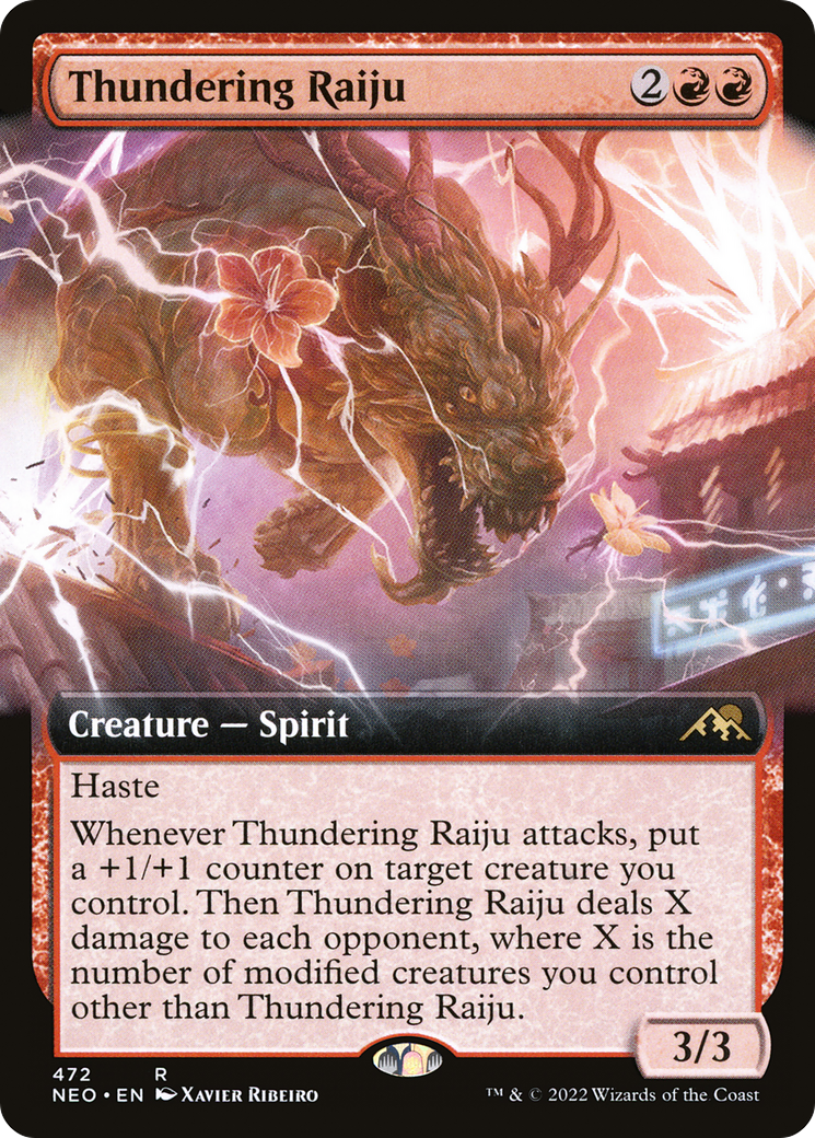 Thundering Raiju (Extended Art) [Kamigawa: Neon Dynasty] | GrognardGamesBatavia