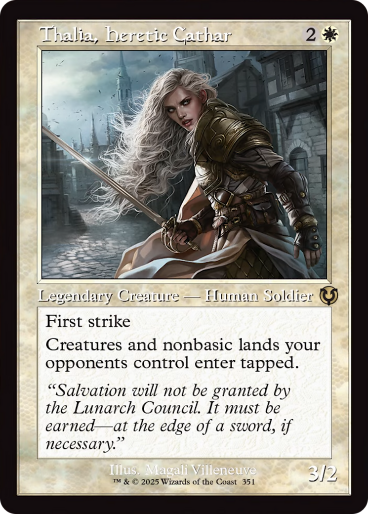 Thalia, Heretic Cathar (Retro Frame) [Innistrad Remastered] | GrognardGamesBatavia