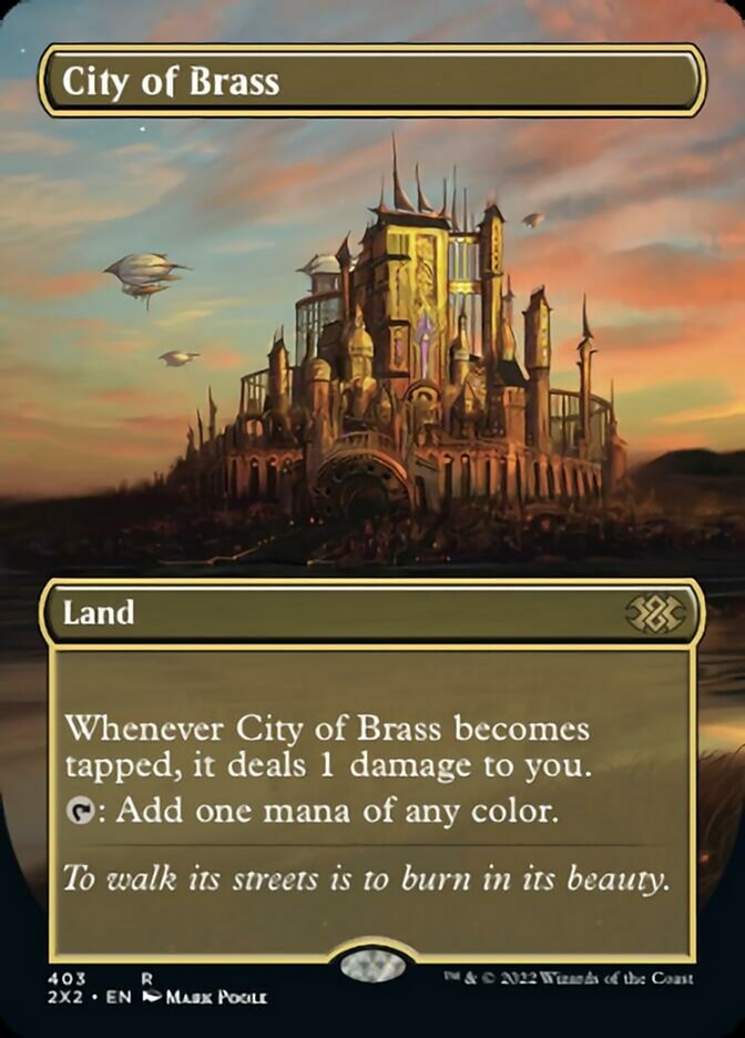 City of Brass (Borderless Alternate Art) [Double Masters 2022] | GrognardGamesBatavia