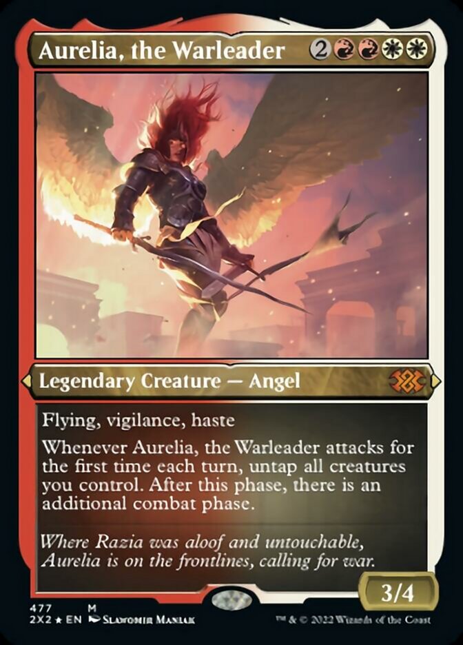 Aurelia, the Warleader (Foil Etched) [Double Masters 2022] | GrognardGamesBatavia