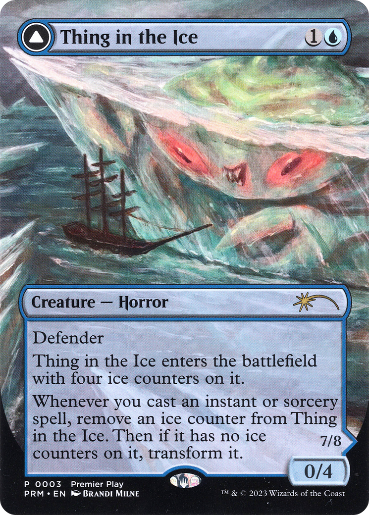 Thing in the Ice // Awoken Horror (Borderless Alternate Art) [Regional Championship Qualifiers 2023] | GrognardGamesBatavia