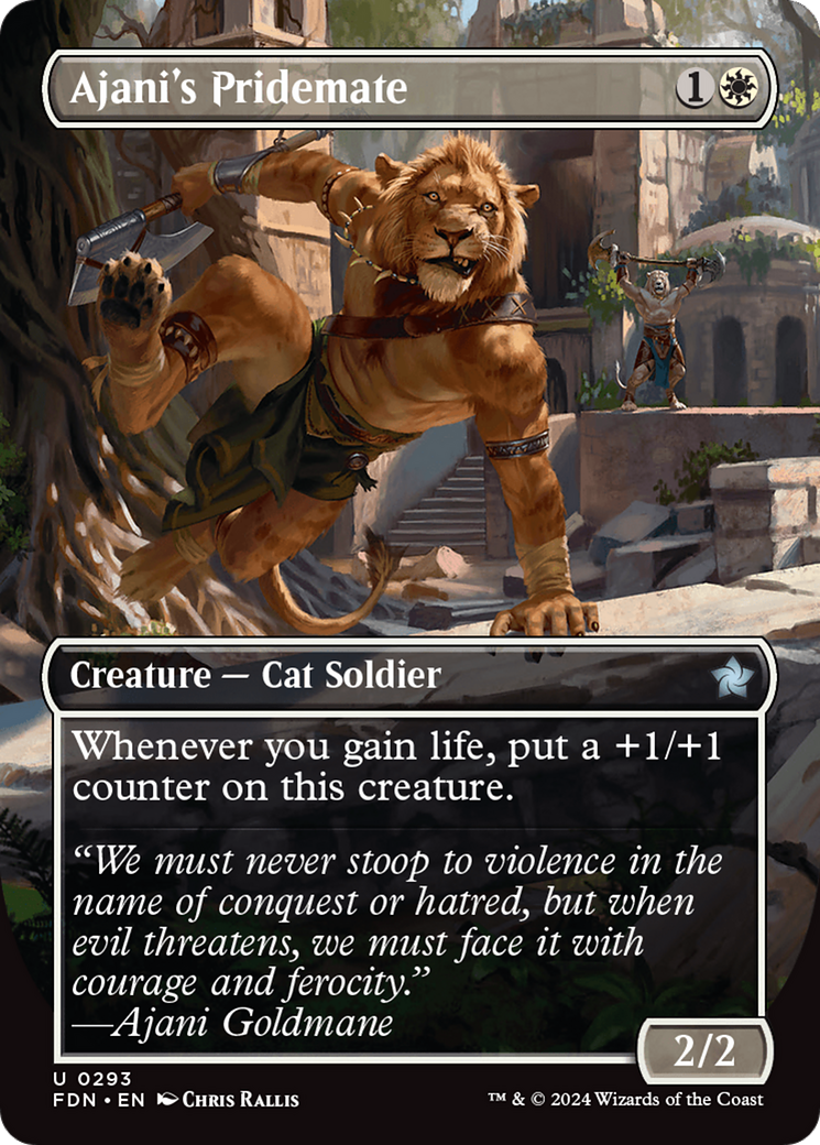 Ajani's Pridemate (Borderless) [Foundations] | GrognardGamesBatavia