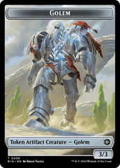 Mercenary // Golem Double-Sided Token [Outlaws of Thunder Junction Tokens] | GrognardGamesBatavia