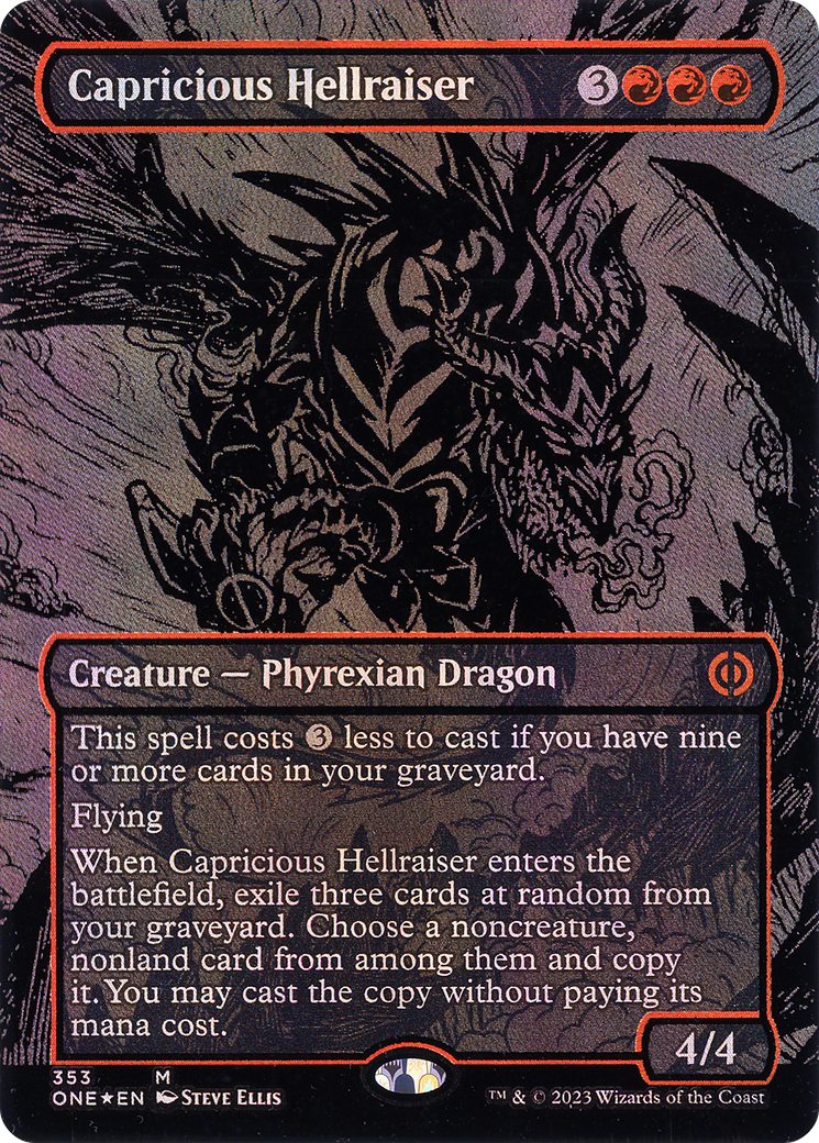 Capricious Hellraiser (Oil Slick Raised Foil) [Phyrexia: All Will Be One] | GrognardGamesBatavia