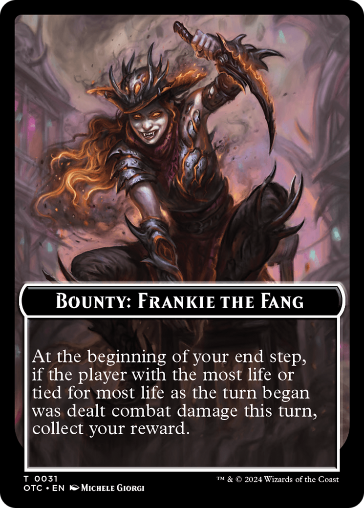 Bounty: Frankie the Fang // Bounty Rules Double-Sided Token [Outlaws of Thunder Junction Commander Tokens] | GrognardGamesBatavia