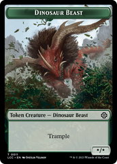 Dinosaur Beast // Dinosaur Double-Sided Token [The Lost Caverns of Ixalan Commander Tokens] | GrognardGamesBatavia