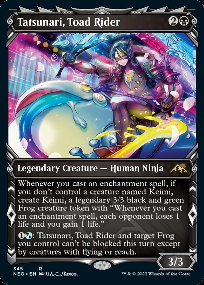 Tatsunari, Toad Rider (Showcase Ninja) [Kamigawa: Neon Dynasty] | GrognardGamesBatavia