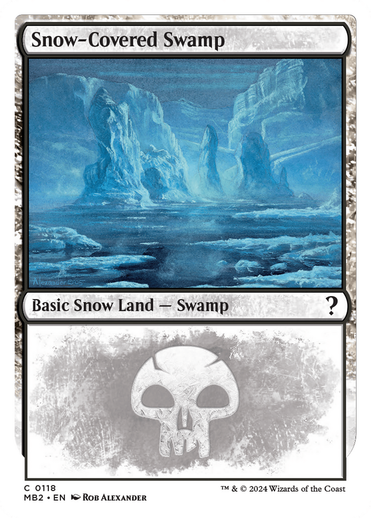 Snow-Covered Swamp (White Border) [Mystery Booster 2] | GrognardGamesBatavia