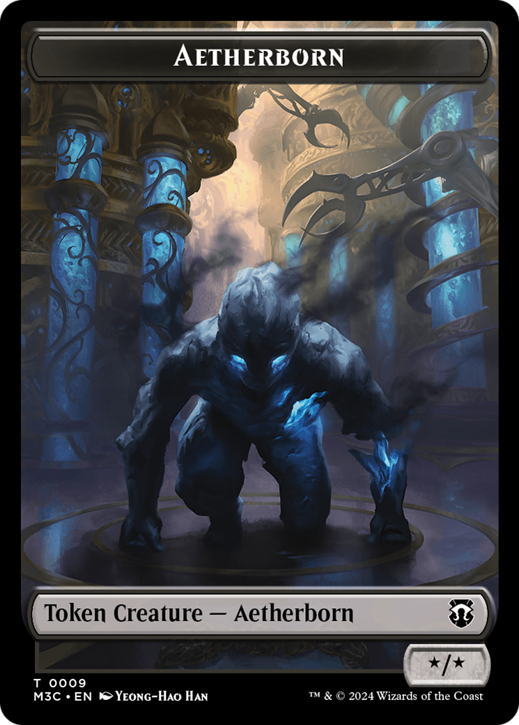 Aetherborn (Ripple Foil) // Thopter Double-Sided Token [Modern Horizons 3 Commander Tokens] | GrognardGamesBatavia