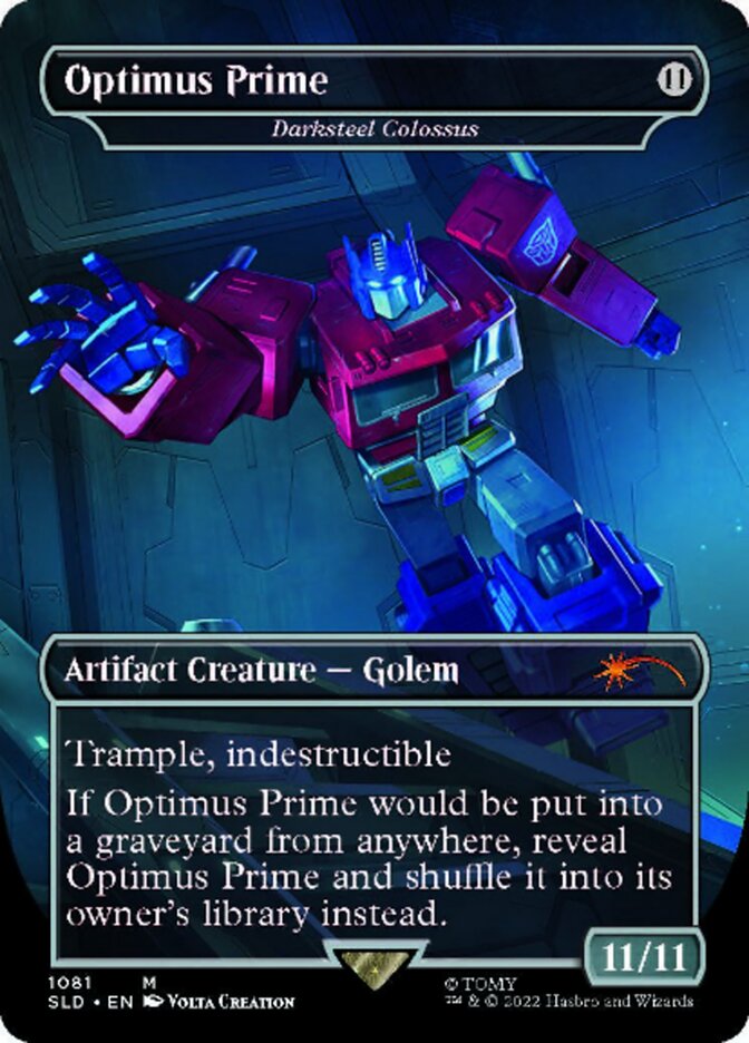 Darksteel Colossus - Optimus Prime (Borderless) [Secret Lair Drop Series] | GrognardGamesBatavia