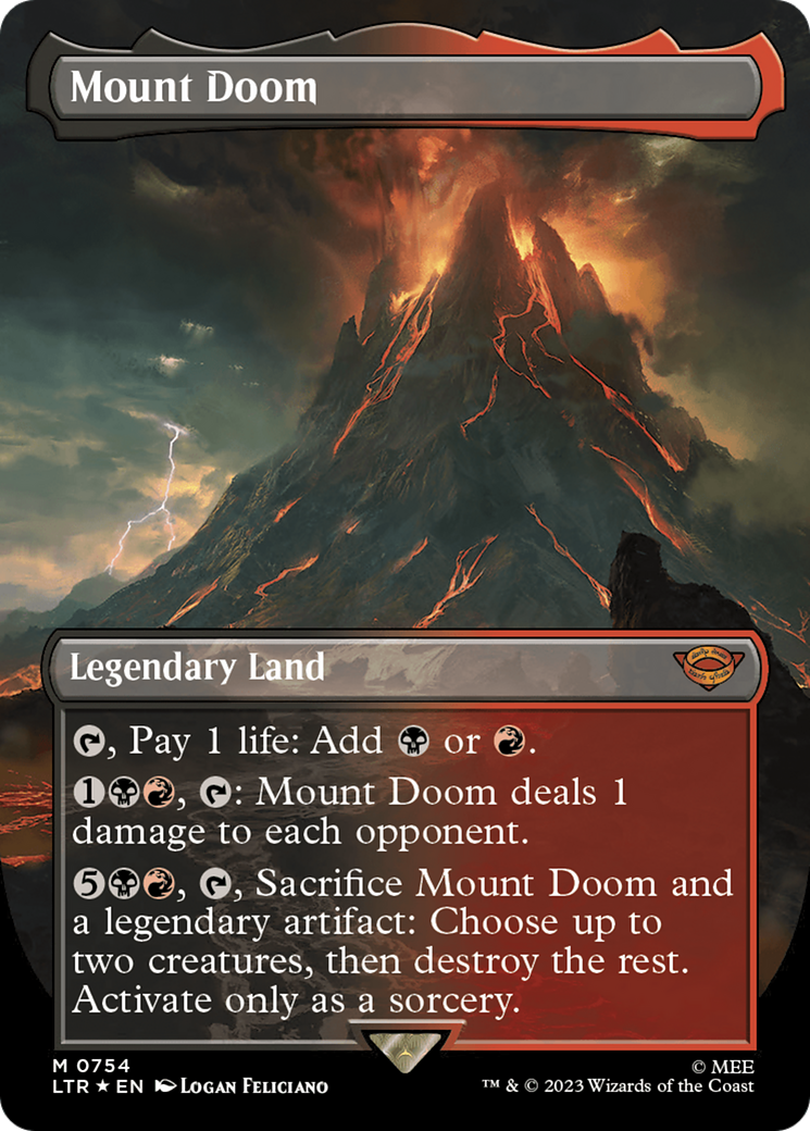 Mount Doom (Borderless) (Surge Foil) [The Lord of the Rings: Tales of Middle-Earth] | GrognardGamesBatavia