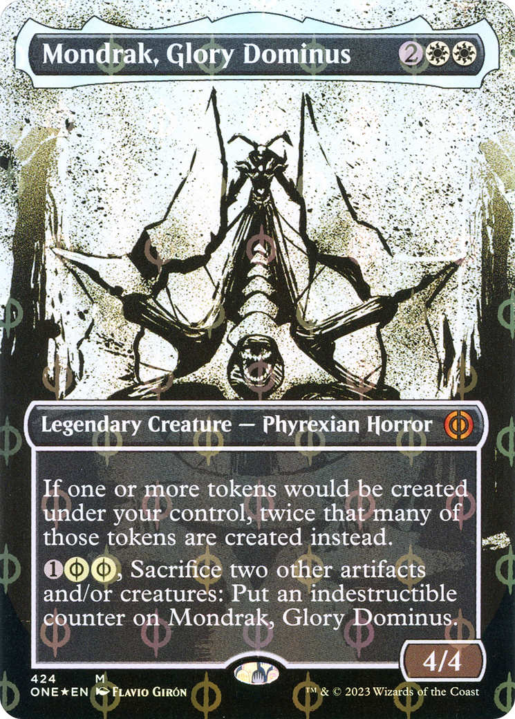 Mondrak, Glory Dominus (Borderless Ichor Step-and-Compleat Foil) [Phyrexia: All Will Be One] | GrognardGamesBatavia
