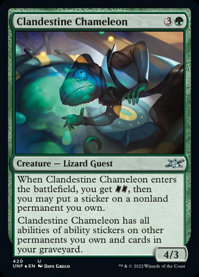 Clandestine Chameleon (Galaxy Foil) [Unfinity] | GrognardGamesBatavia