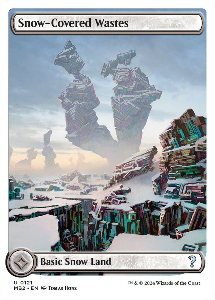 Snow-Covered Wastes (White Border) [Mystery Booster 2] | GrognardGamesBatavia