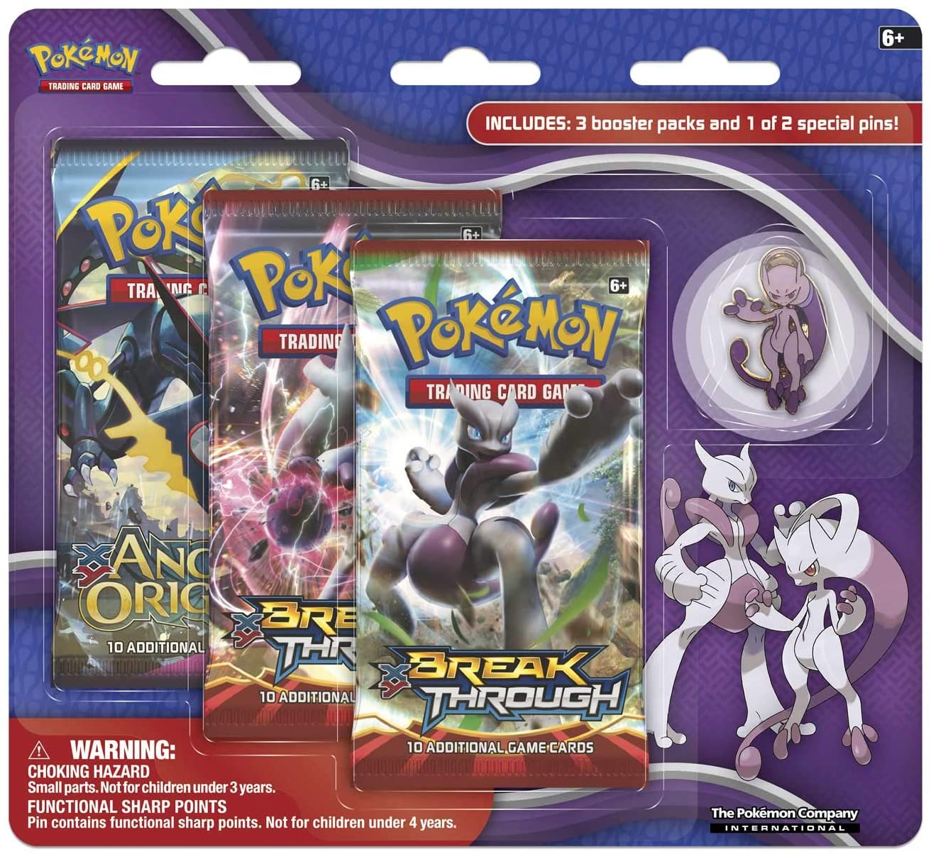 XY: BREAKthrough - Collector's Pin 3-Pack Blister (Mega Mewtwo Y) | GrognardGamesBatavia