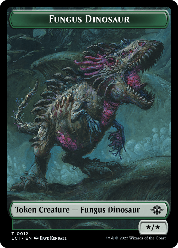 Fungus Dinosaur // Vampire Demon Double-Sided Token [The Lost Caverns of Ixalan Tokens] | GrognardGamesBatavia