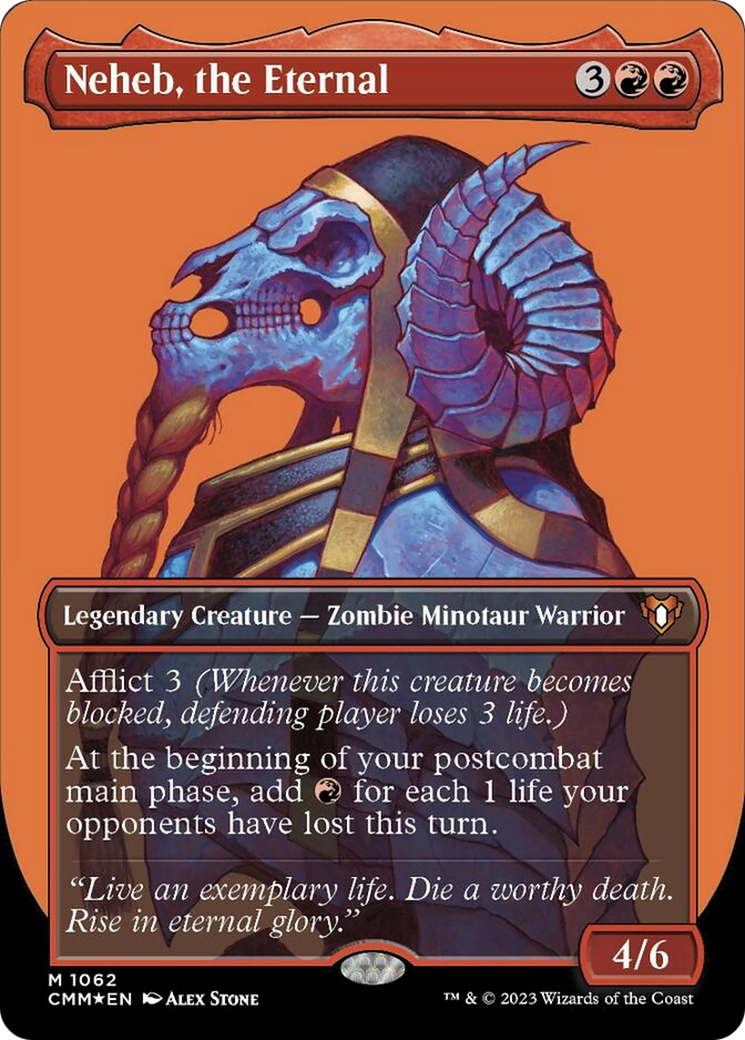 Neheb, the Eternal (Borderless Textured Foil Frame Break) [Commander Masters] | GrognardGamesBatavia