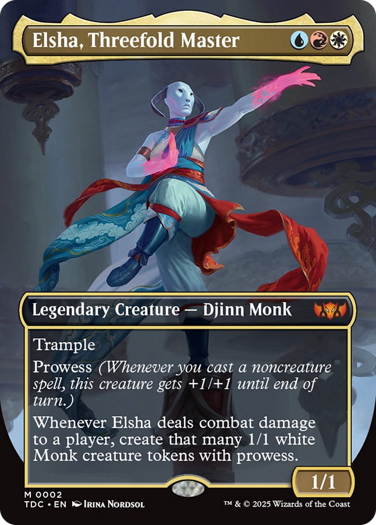 Elsha, Threefold Master (Borderless) [Tarkir: Dragonstorm Commander] | GrognardGamesBatavia