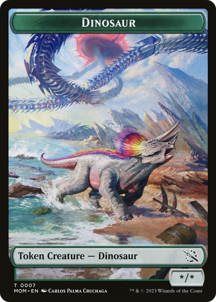 Treasure (20) // Dinosaur Double-Sided Token [March of the Machine Tokens] | GrognardGamesBatavia