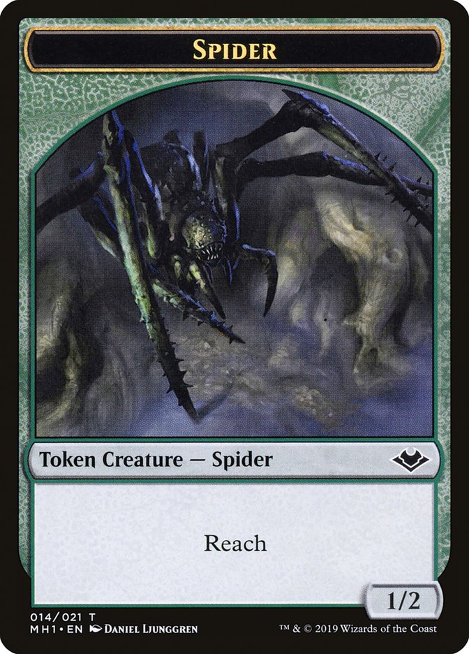 Zombie (007) // Spider (014) Double-Sided Token [Modern Horizons Tokens] | GrognardGamesBatavia