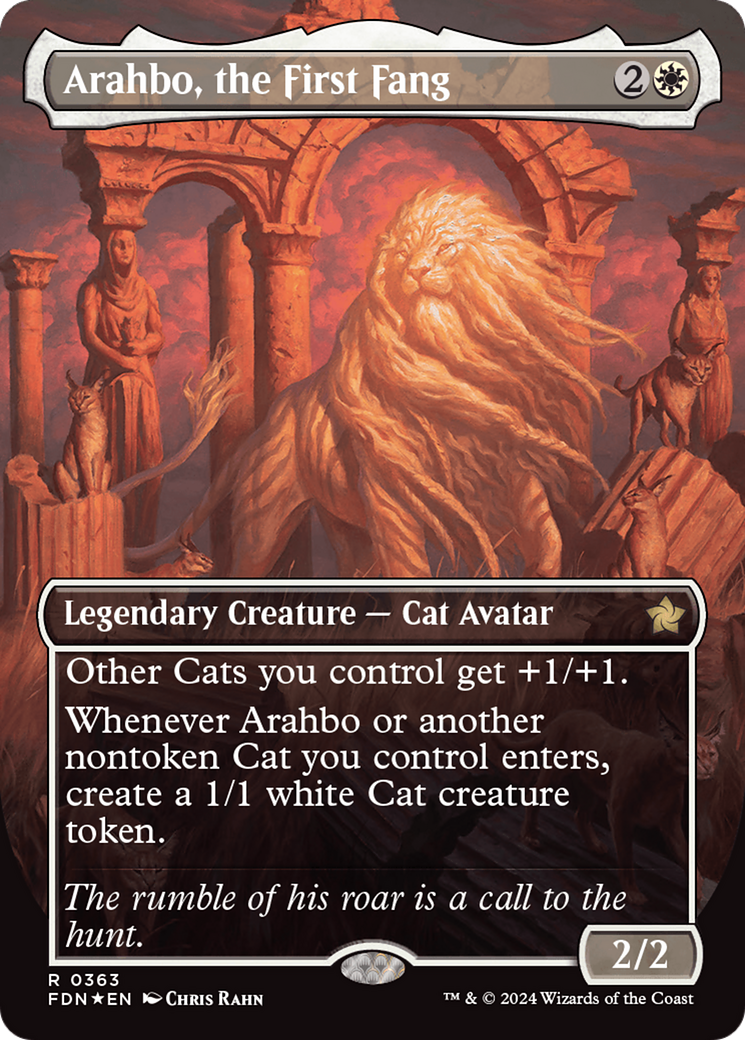 Arahbo, the First Fang (Borderless) (Mana Foil) [Foundations] | GrognardGamesBatavia