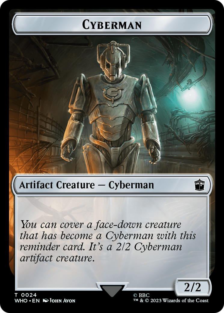 Alien // Cyberman Double-Sided Token [Doctor Who Tokens] | GrognardGamesBatavia