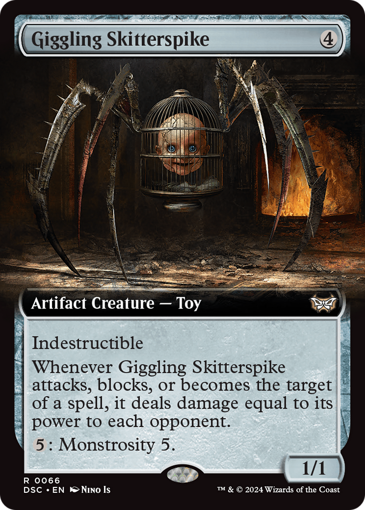 Giggling Skitterspike (Extended Art) [Duskmourn: House of Horror Commander] | GrognardGamesBatavia