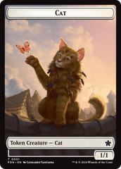 Elf Warrior // Cat (001) Doubled-Sided Token [Foundations Tokens] | GrognardGamesBatavia