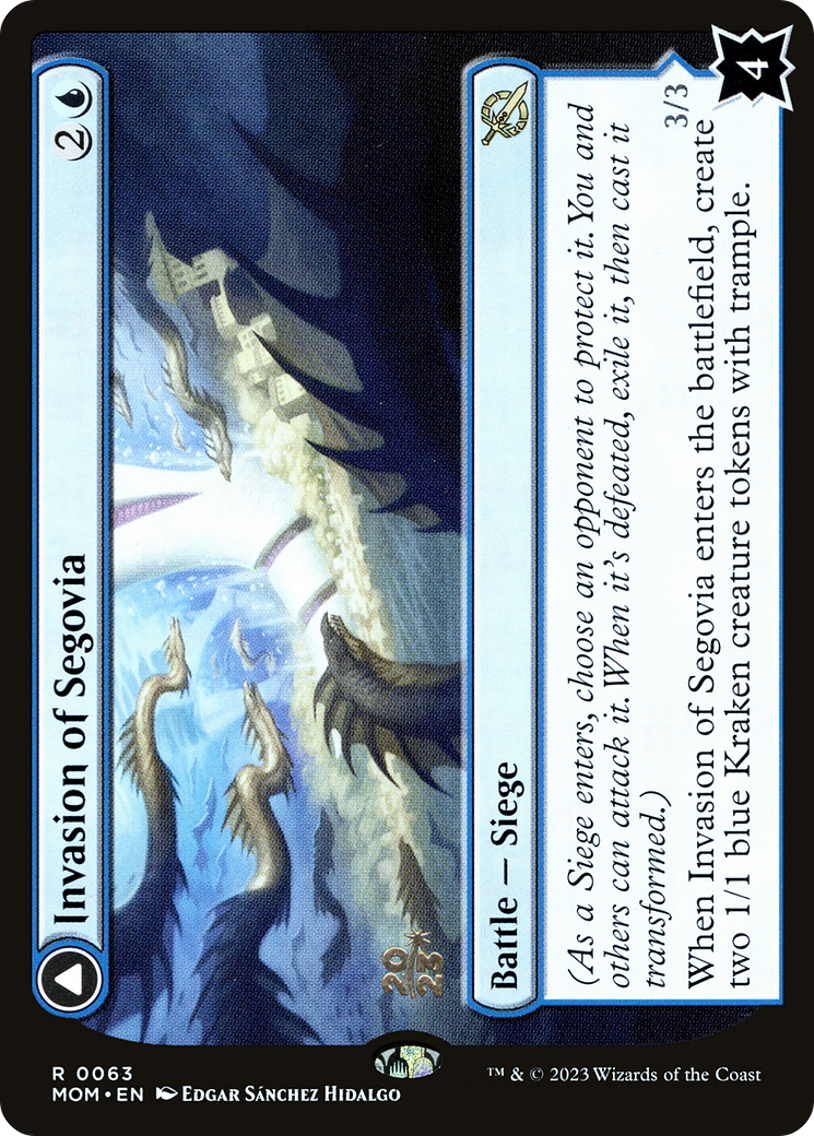 Invasion of Segovia // Caetus, Sea Tyrant of Segovia [March of the Machine Prerelease Promos] | GrognardGamesBatavia